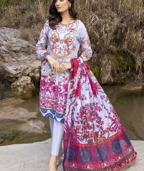 Gull Rukh Daman Chikankari`22 Sky Blue