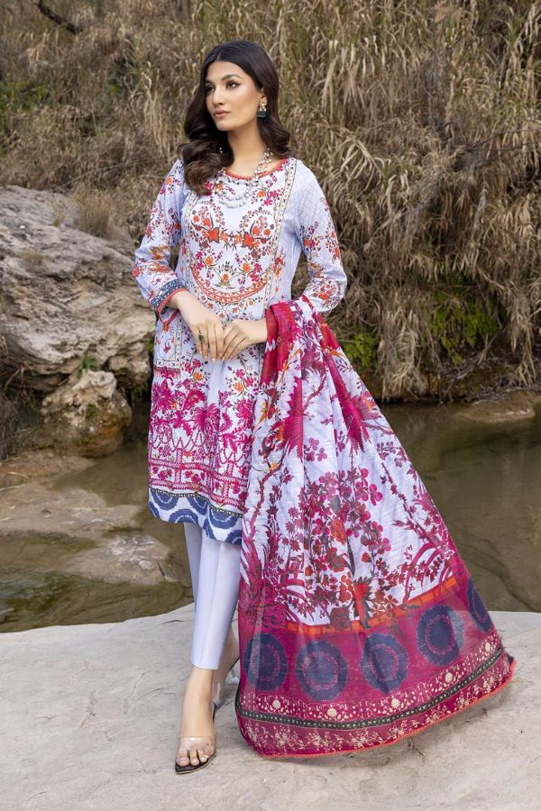Gull Rukh Daman Chikankari`22 Sky Blue