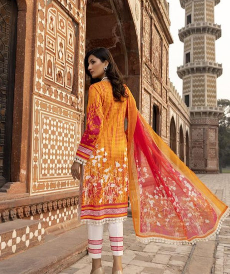 Gull Rukh Daman Chikankari`22 Yellow