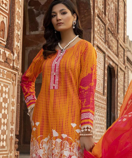 Gull Rukh Daman Chikankari`22 Yellow