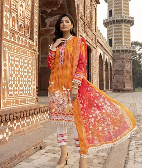 Gull Rukh Daman Chikankari`22 Yellow