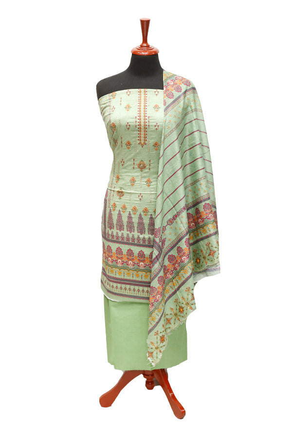 HZ Print Emb Lawn 3Pcs`22 D#128 P Green