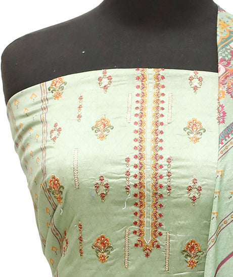 HZ Print Emb Lawn 3Pcs`22 D#128 P Green