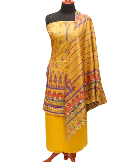 HZ Print Emb Lawn 3Pcs`22 D#129 Golden