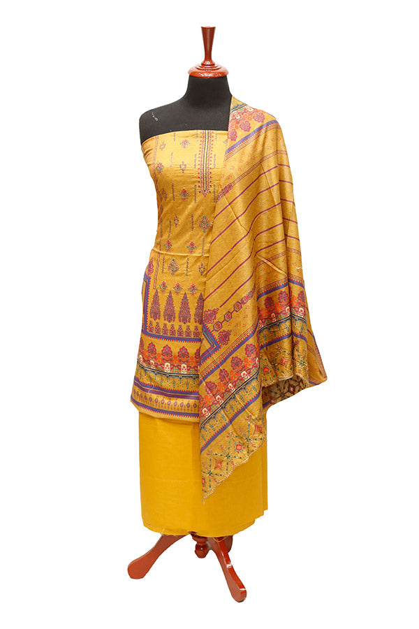 HZ Print Emb Lawn 3Pcs`22 D#129 Golden