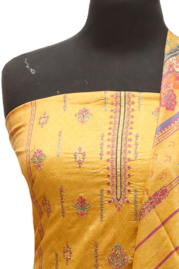 HZ Print Emb Lawn 3Pcs`22 D#129 Golden