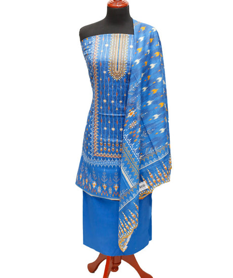 HZ Print Emb Lawn 3Pcs`22 D#135 Blue