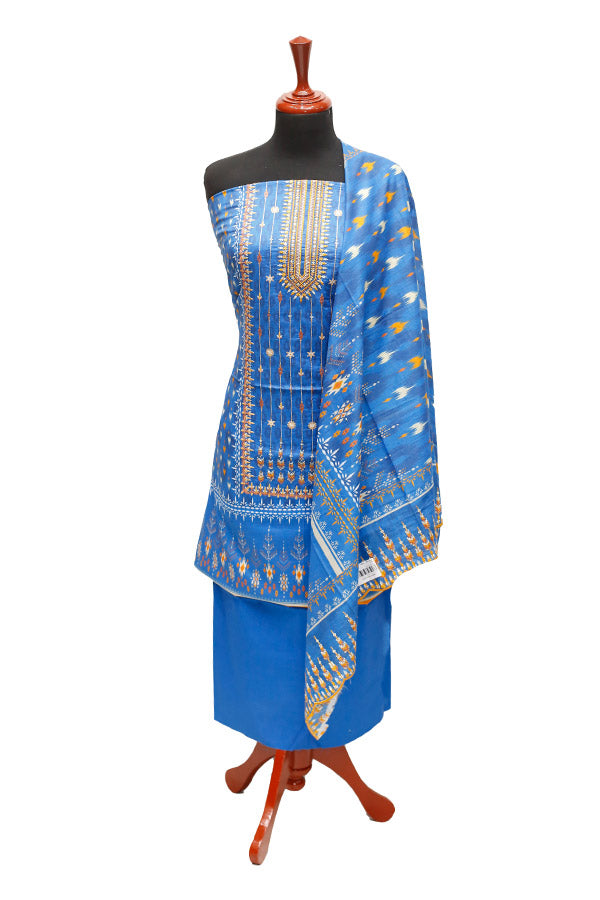 HZ Print Emb Lawn 3Pcs`22 D#135 Blue