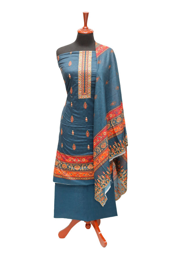 HZ Print Emb Lawn 3Pcs`22 D#141 D Grey