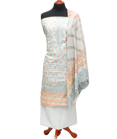 HZ Print Emb Lawn 3Pcs`22 D#143 Grey