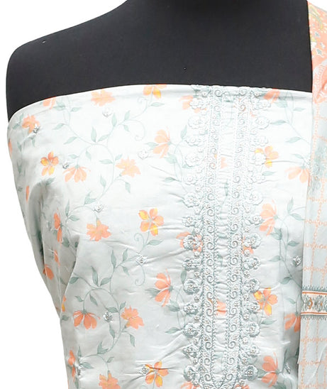 HZ Print Emb Lawn 3Pcs`22 D#143 Grey
