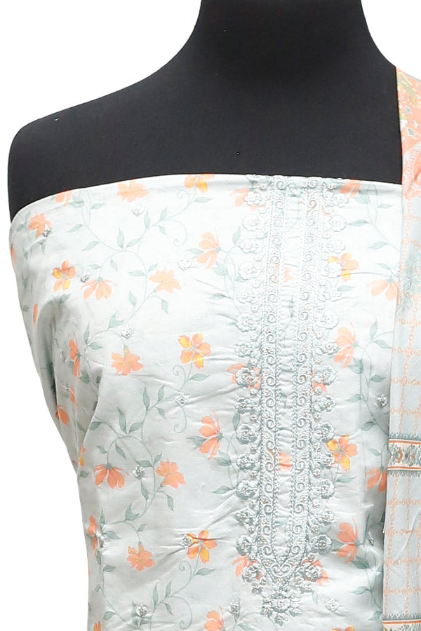 HZ Print Emb Lawn 3Pcs`22 D#143 Grey