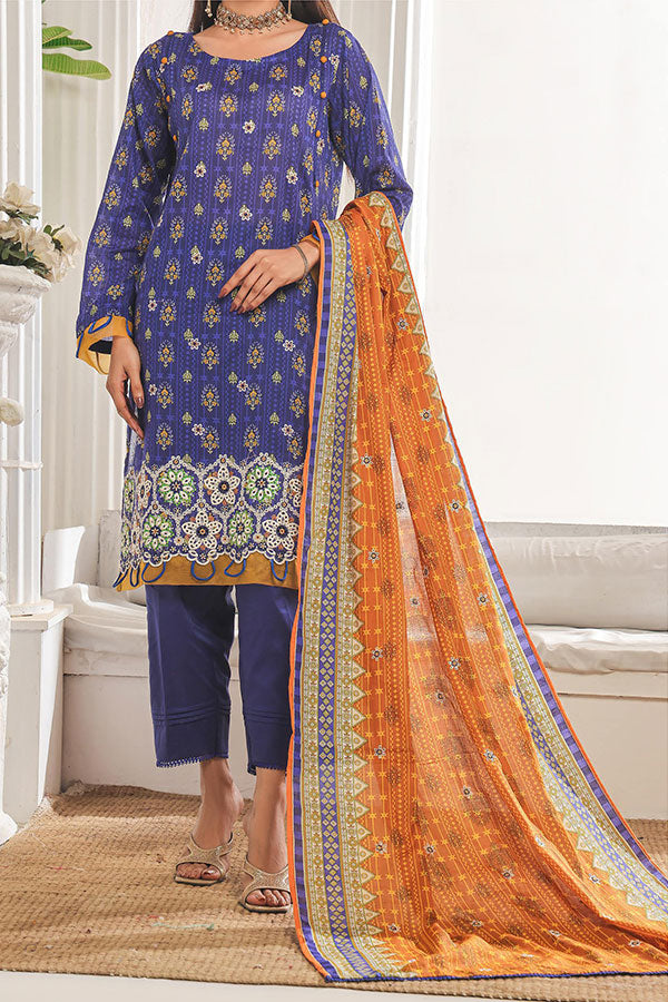 Hafiz Aaliya Emb Lawn`25 D#7 (Nevy Blue)