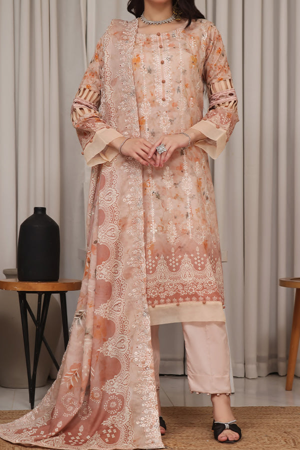 Hafiz Aleen Emb Lawn'25 D#65-L Peach