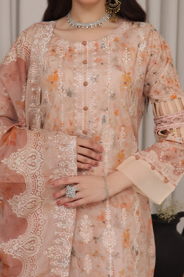 Hafiz Aleen Emb Lawn'25 D#65-L Peach