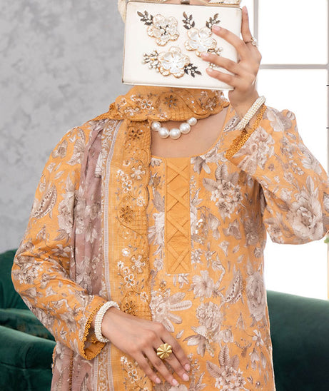 Hafiz Baala Emb Lawn`26 (Vol-3) D#1 (Mustard)