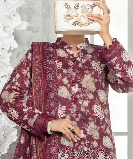 Hafiz Baala Emb Lawn`26 (Vol-3) D#1 (Plum)