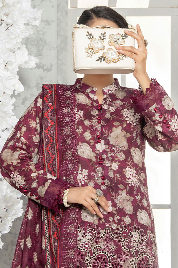 Hafiz Baala Emb Lawn`26 (Vol-3) D#1 (Plum)