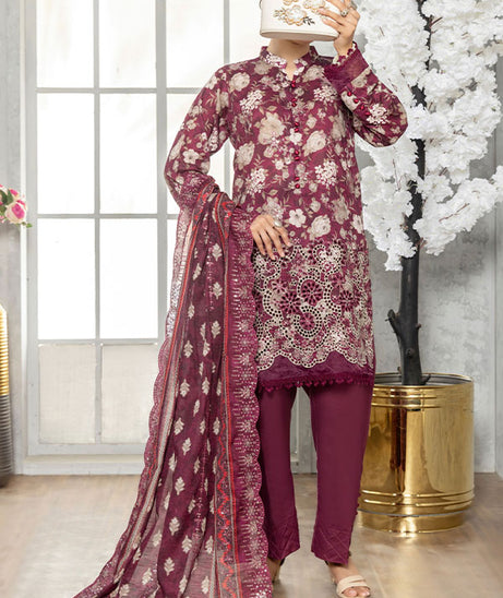 Hafiz Baala Emb Lawn`26 (Vol-3) D#1 (Plum)
