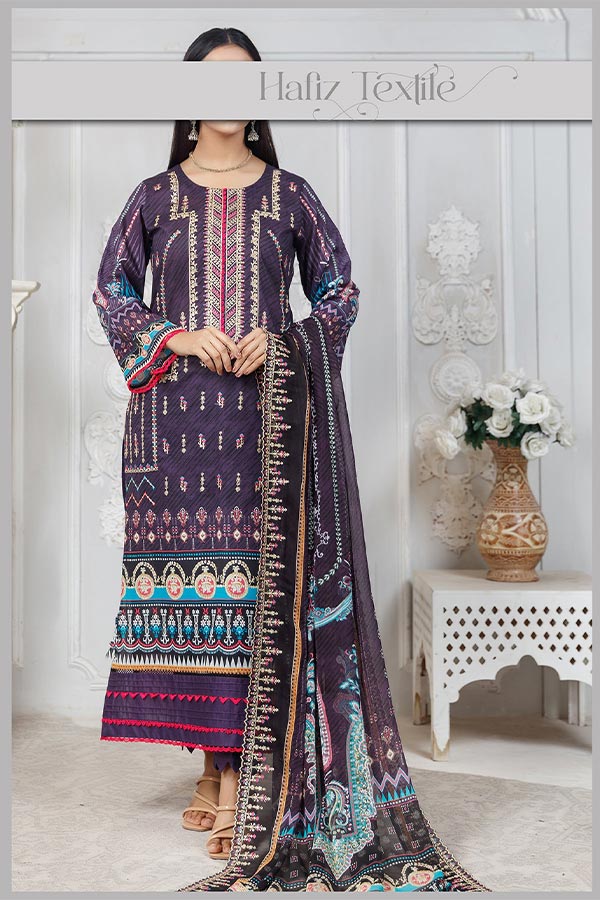 Hafiz Emb Lawn C/Dupatta`23 D#75