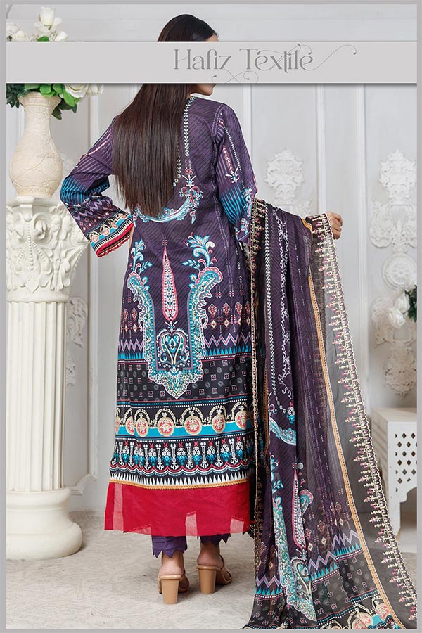 Hafiz Emb Lawn C/Dupatta`23 D#75