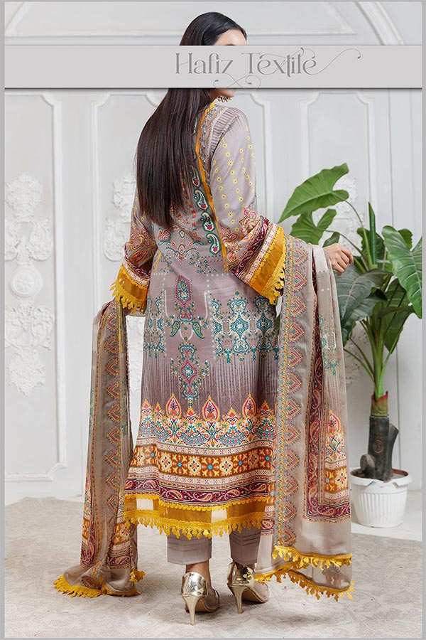Hafiz Emb Lawn C/Dupatta`23 D#76