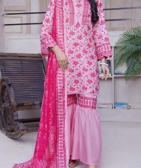 Hafiz Mahnoor Slub Lawn'25 D#81 (Pink)
