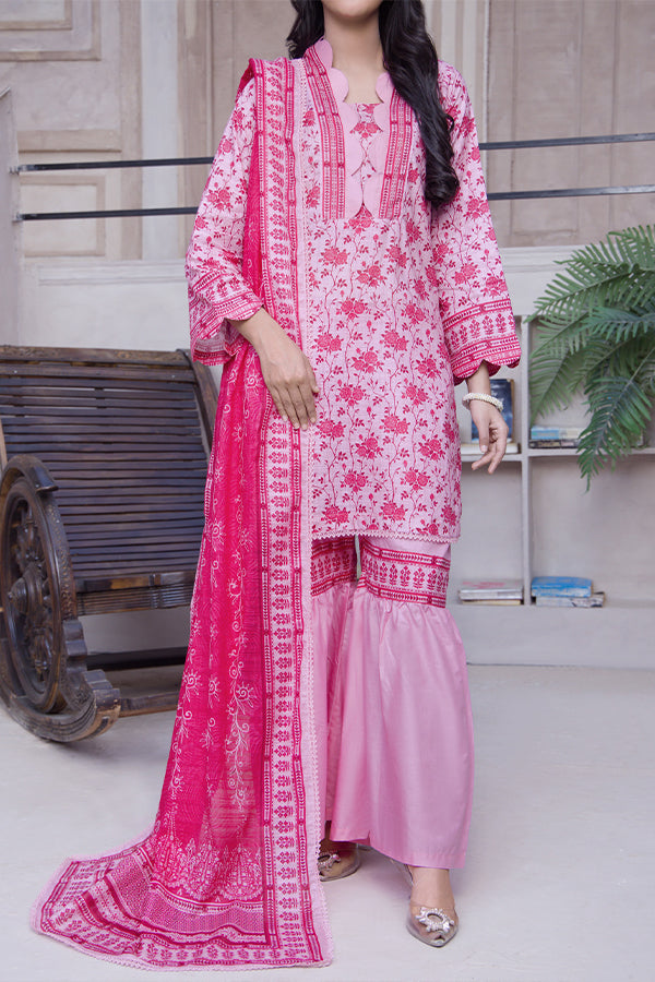 Hafiz Mahnoor Slub Lawn'25 D#81 (Pink)