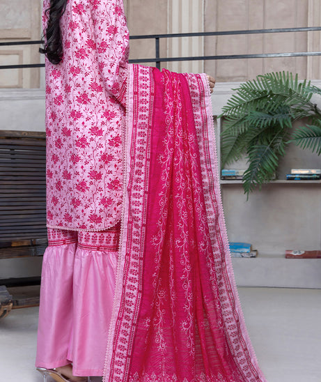 Hafiz Mahnoor Slub Lawn'25 D#81 (Pink)