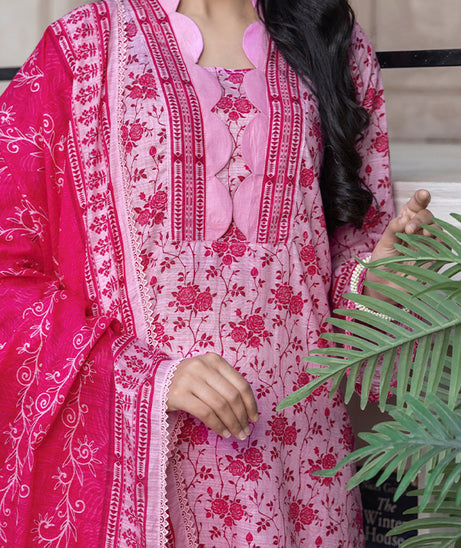 Hafiz Mahnoor Slub Lawn'25 D#81 (Pink)
