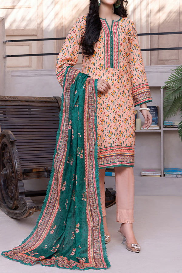 Hafiz Mahnoor Slub Lawn'25 D#84 (Peach)