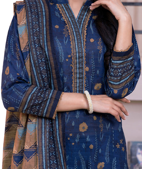 Hafiz Mahnoor Slub Lawn'25 D#87 (Nevy Blue)