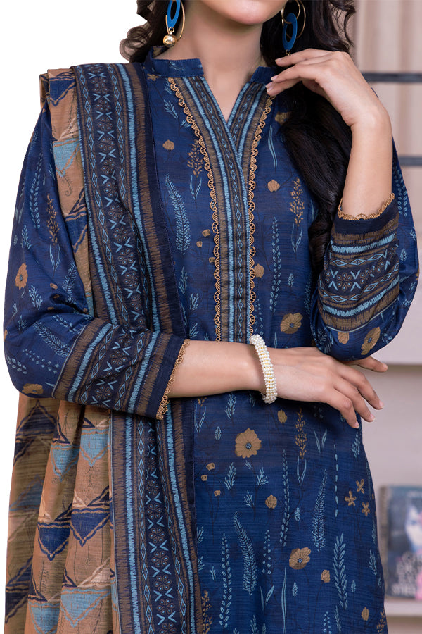 Hafiz Mahnoor Slub Lawn'25 D#87 (Nevy Blue)