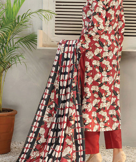 Hafiz Zara Lawn`25 D#42 (Maroon)