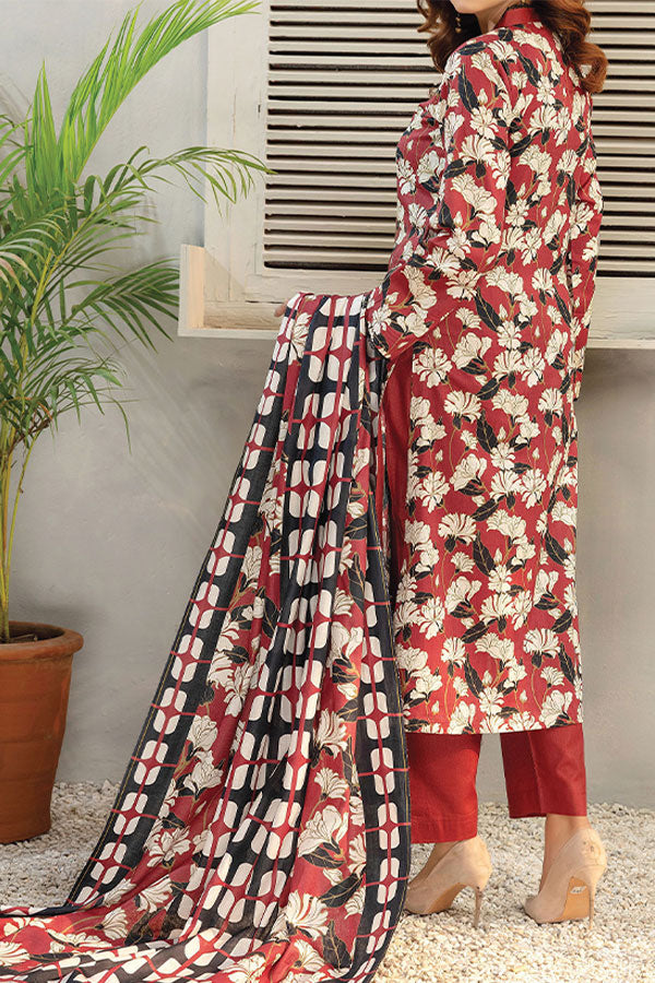 Hafiz Zara Lawn`25 D#42 (Maroon)