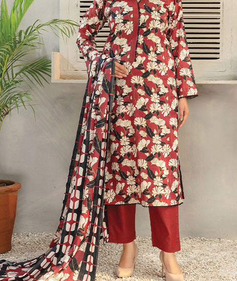 Hafiz Zara Lawn`25 D#42 (Maroon)