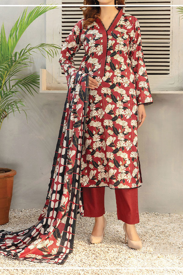 Hafiz Zara Lawn`25 D#42 (Maroon)