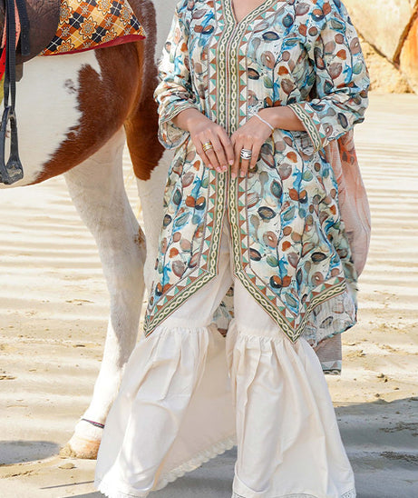 Hafiz Lavish Print Lawn`25 D#10 FAWN