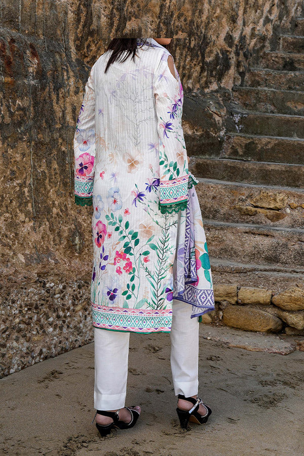 Hafiz Lavish Print Lawn`25 D#01 White