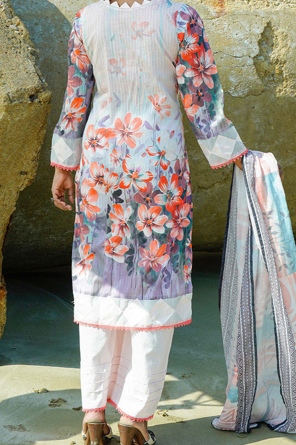 Hafiz Lavish Print Lawn`25 D#05 L-PEACH