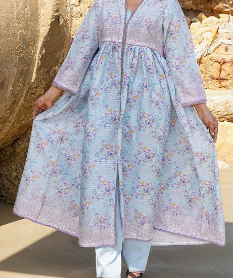 Hafiz Lavish Print Lawn`25 D#08 SKY BLUE