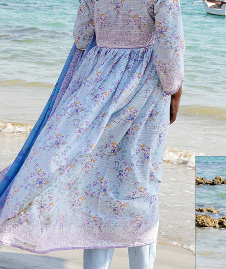 Hafiz Lavish Print Lawn`25 D#08 SKY BLUE