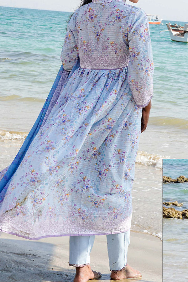 Hafiz Lavish Print Lawn`25 D#08 SKY BLUE