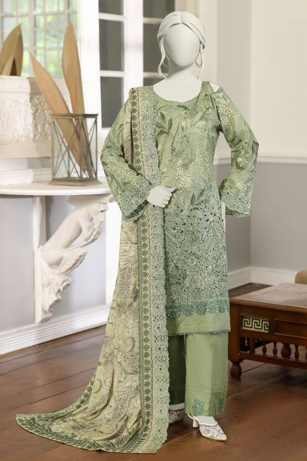Hafiz Sehla P/Lawn`26 (Vol-3) D#1 (Apple Green)