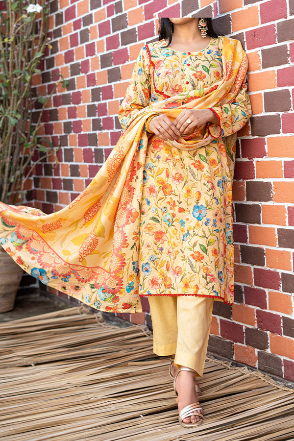 Hafiz Zara Digital Lawn`25 D#54 GOLDEN