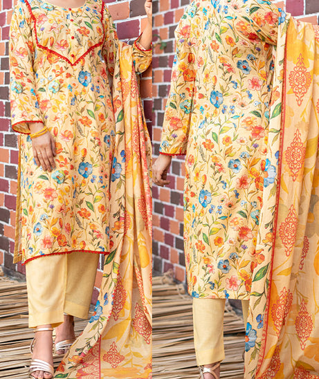 Hafiz Zara Digital Lawn`25 D#54 GOLDEN