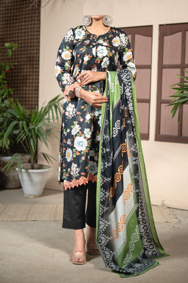 Hafiz Zara Lawn`25 (Vol-2) D#41 (Black)