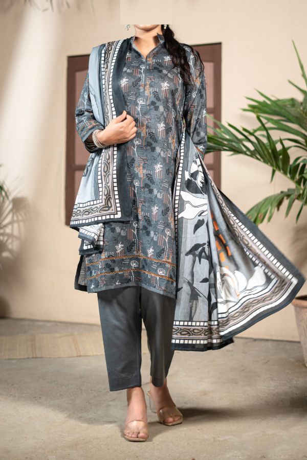 Hafiz Zara Lawn`25 (Vol-2) D#42 (Grey)