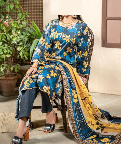 Hafiz Zara Lawn`25 (Vol-2) D#43 (Nevy Blue)