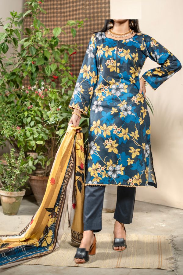 Hafiz Zara Lawn`25 (Vol-2) D#43 (Nevy Blue)